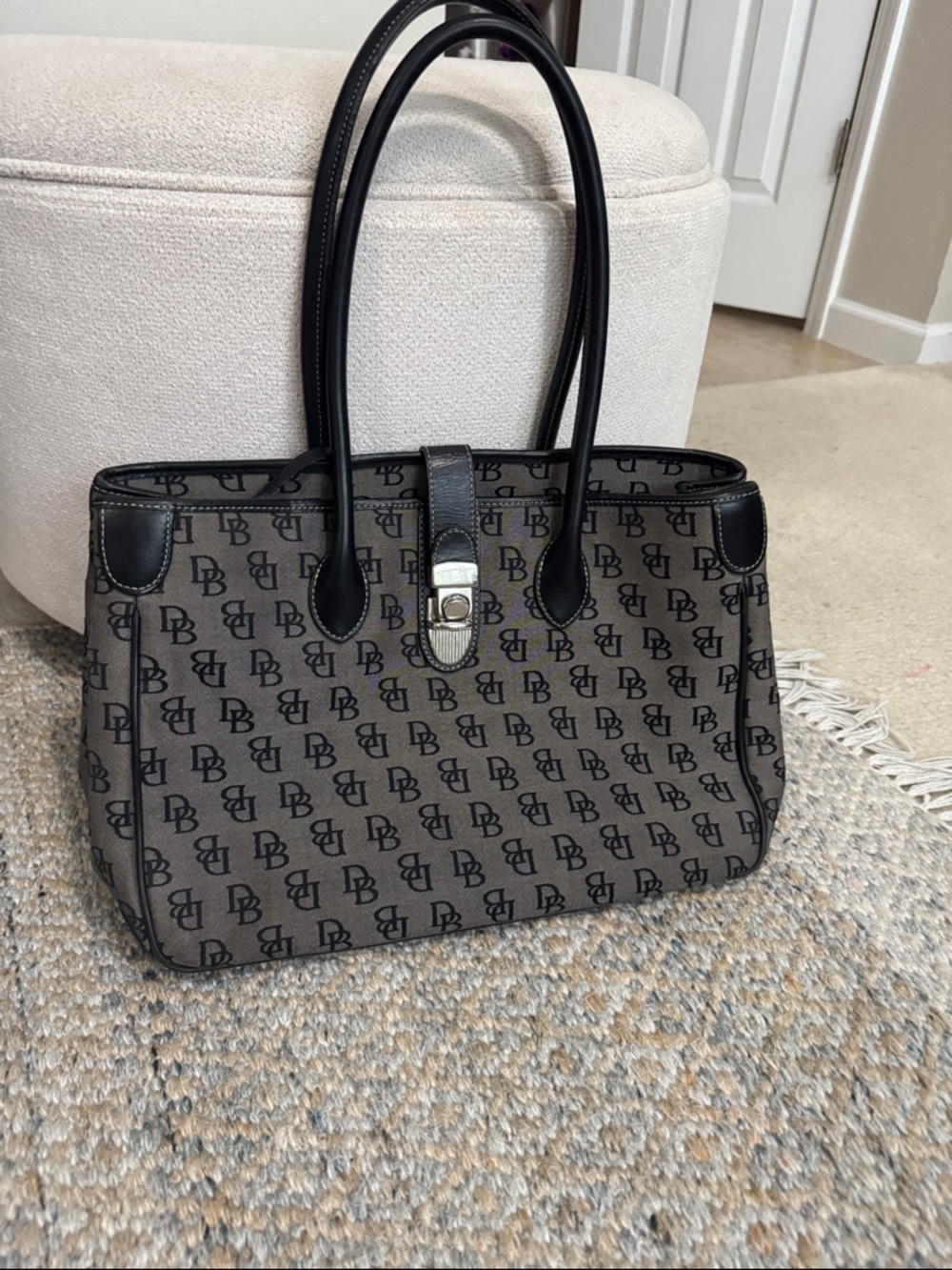 Dooney & Bourke Brown and Black Signature Tote